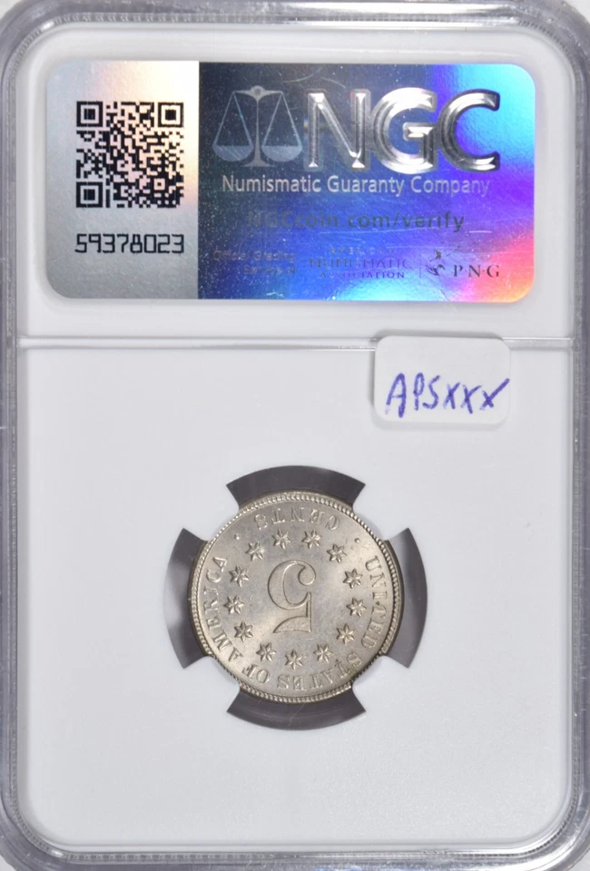 1874 SHIELD NICKEL ~ SHARP STRIKE NGC MS64! - Image 2 of 2
