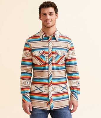 NWT Rock & Roll Denim Men s XL Southwestern Snap Shirt Modern Fit Western Rodeo