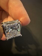 Princess Cut Lab Created Diamond Sterling Silver Ring 6.03 Ct. Size 6.5. VS2/E