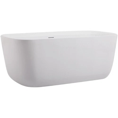 Elegant Decor Calum 59" Plastic Soaking Bathtub in Glossy White - Picture 3 of 15