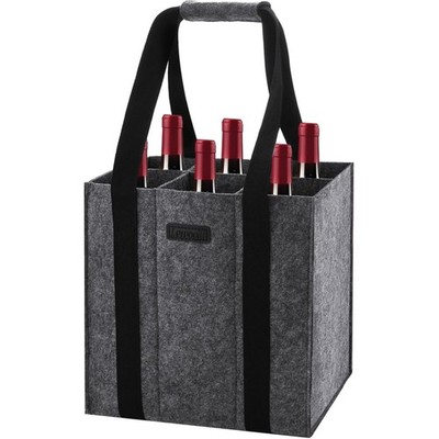 Bottle Bag 6 Bottles, 1.5 L Felt Bottle Carrier, 6 Compartments, Reusable Bot...