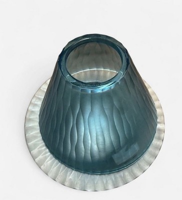 Yankee Candle blue glass candle holder lamp 