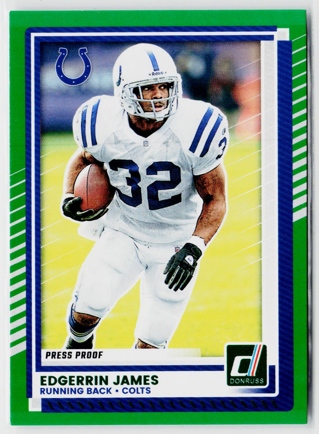 2025 Donruss #276 Edgerrin James Press Proofs Green Indianapolis Colts