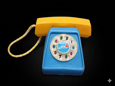 Vintage HandiCraft rotary phone plastic toy