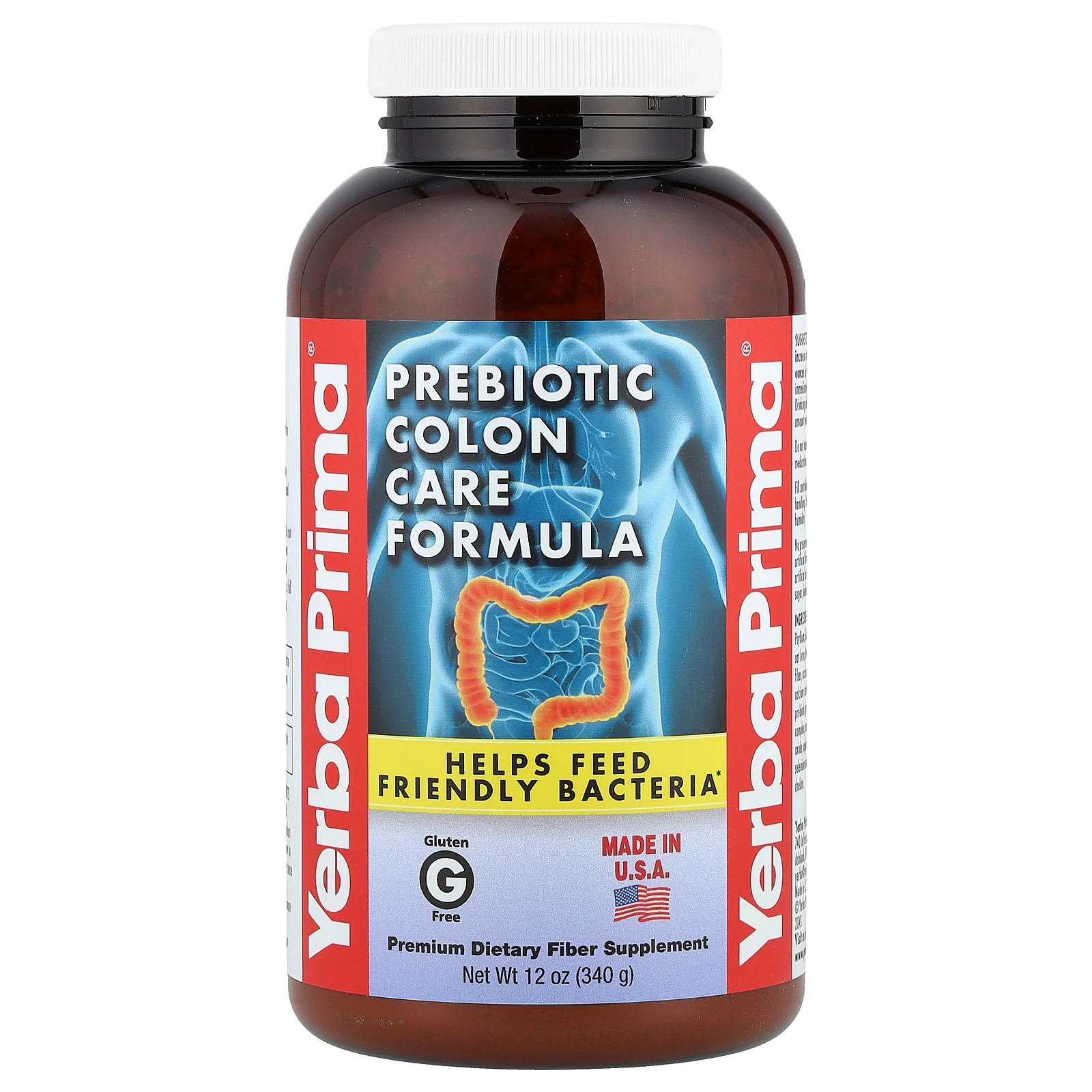 Yerba Prima Colon Care Formula 12 oz 340 g All-Natural, GMP Quality Assured