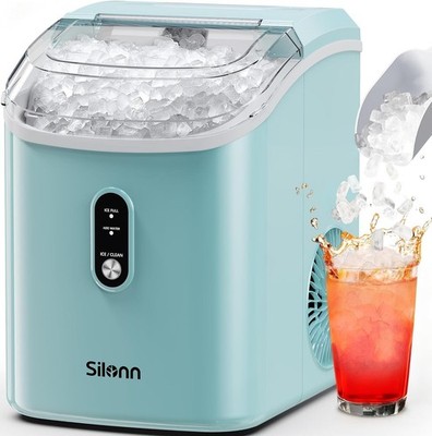 Chewable Nugget Ice Maker for Home & Office - Self-Cleaning, Portable, Green