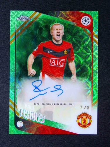 2025-26 Topps Chrome UEFA Paul Scholes Auto Green Hongbao /8