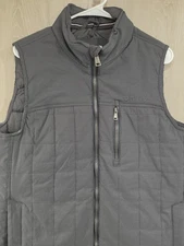 ORVIS Full Zip Quilted Puffer Vest Men's M Dark Gray Polyester