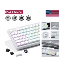 Ergonomic Cherry Profile White Keycaps - Durable Side Print PBT Set for Gamers