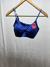 Angelina Bra Women's 0S Blue Seamless Wireless Bralette with Removable Pads