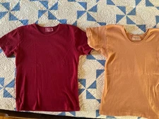 Michael Stars Women's T-Shirts Short Sleeve Small Burgundy Pumpkin Made in USA