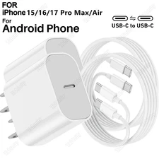 20W Type C Fast Charger Adapter USB C To USB C Cable For Samsung iPhone 15 16 17