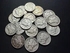 90% Silver Coin Lot -  $1.70 Face – 17 Mercury Dimes Total