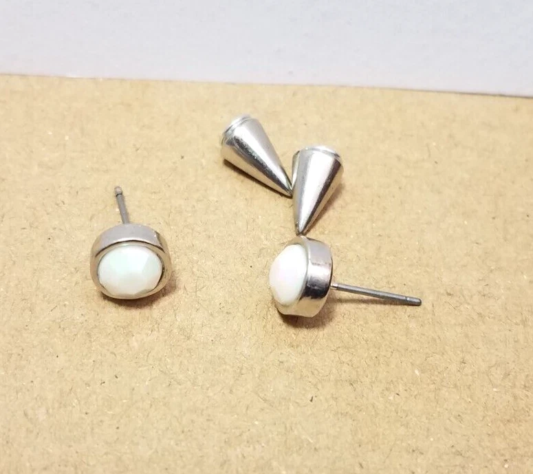 Silver Tone Multi Color Rhinestone Fake  Ear Taper Cheater Expander Stretcher - Image 2 of 4