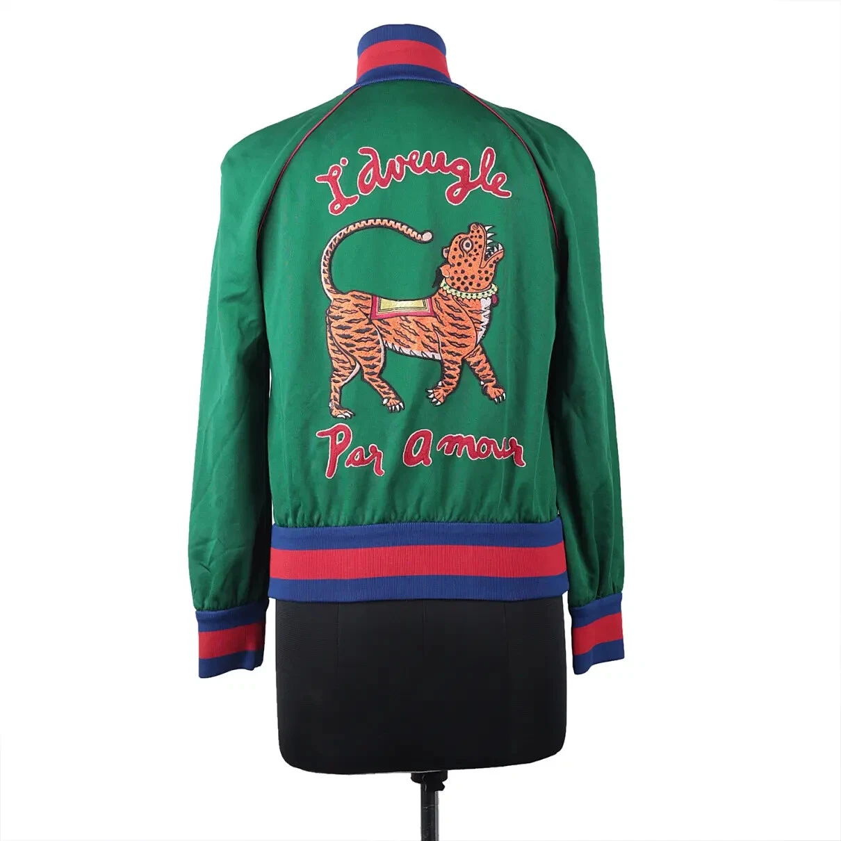 Gucci Bomber Track Jacket Rosa (anteriore) e Tigre (posteriore) da collezione immacolata