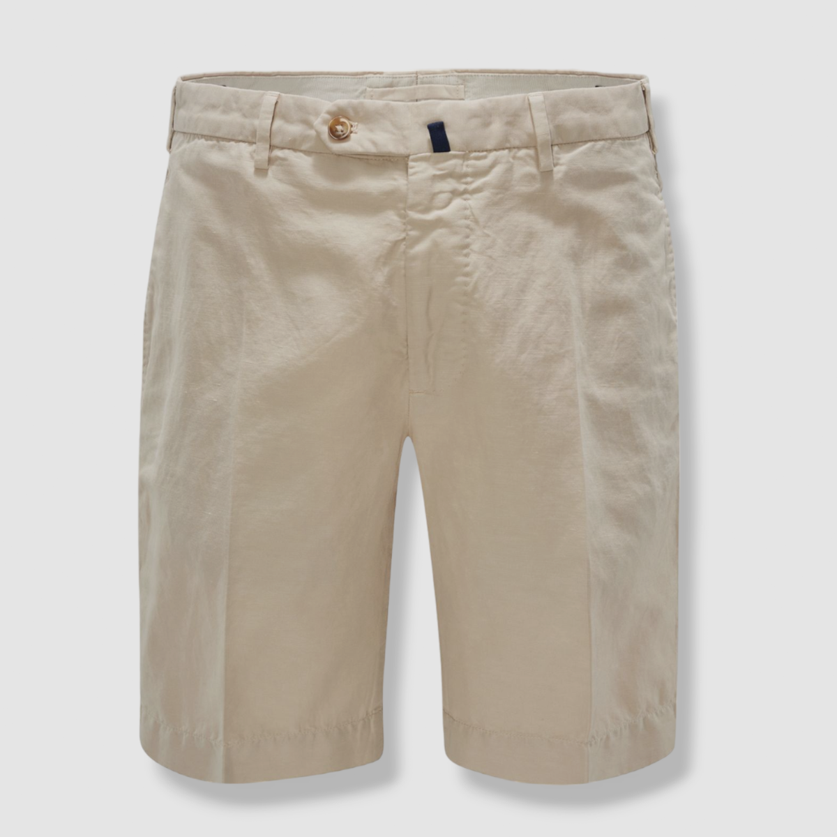 $340 Incotex Men's Beige Slim Fit Linen and Cotton-Blend Shorts Size  IT58/US42