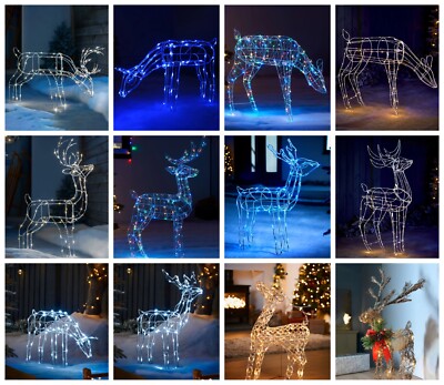 3D Pre-Lit stehender Hirsch Rentier Silhouette Weihnachtsdeko Outdoor Indoor