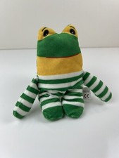 Kellytoy Green White Striped Frog Plush Stuffed Animal Plush Toy Frog Lovey