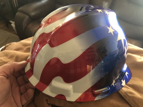MSA Hard Hat - Stars & Stripes - Excellent Condition, Barely Worn - Picture 3 of 6