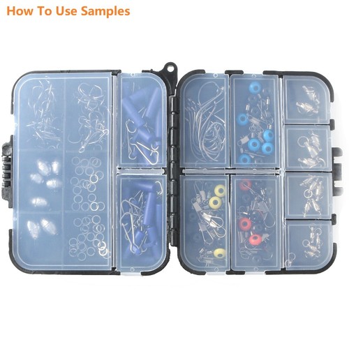 FISHING TACKLE BOX WITH 4 BIT BOXES TERMINAL CARP COARSE TACKLE CLIP HOOK SWIVEL - Picture 3 of 3