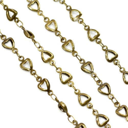 Cadena Corazón Plateada Enchapada en Oro Pistola Latón Cobre Hallazgo VENDIDO POR PIES Pulsera - Imagen 4 de 24