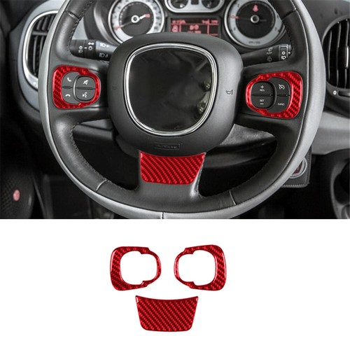 37Pcs Red Carbon Fiber Interior Full Kit Cover Trim For 2014-2017 Fiat 500L - Picture 9 of 14