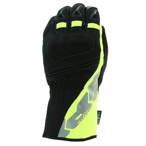 Spidi Alu-Pro WP Motorcycle Waterproof Breathable Leather Gloves - Black/Yellow - Image 2 of 4