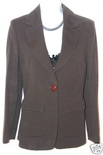 Iceberg Jeans Women's Designer Brown Jacket Blazer Size 42 It 10 Uk Bust 36