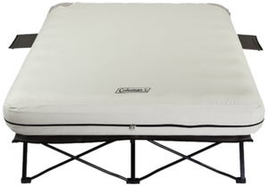 coleman queen airbed folding cot with side tables