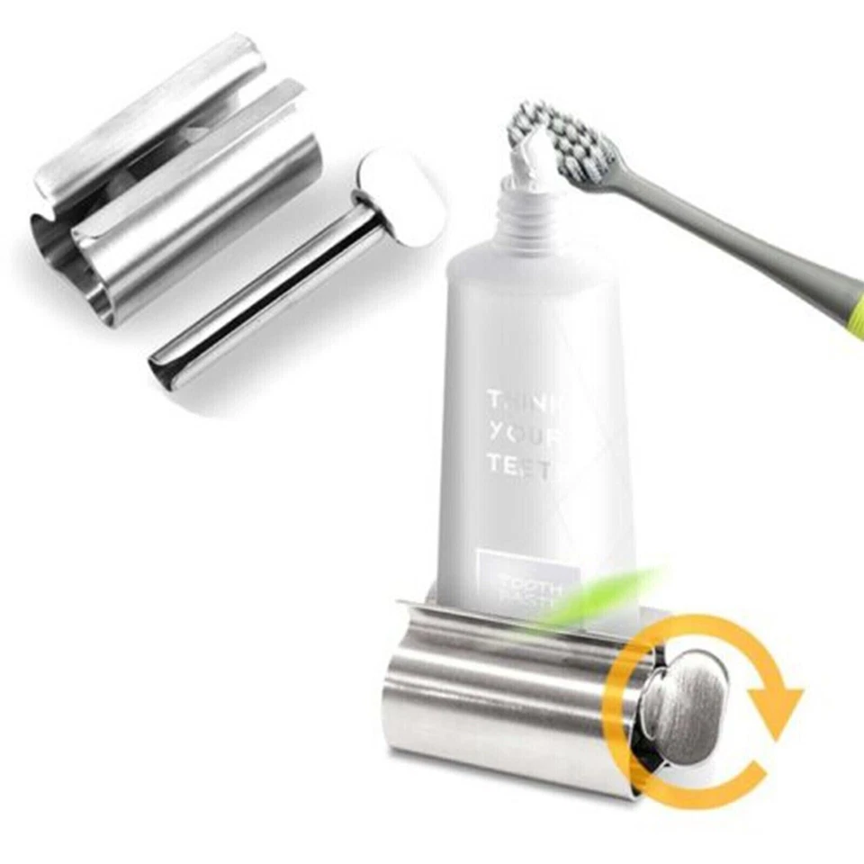 Toothpaste Tube Squeezer, Stainless Steel Rolling Cream Tube Dispenser Holder - Image 2 of 4