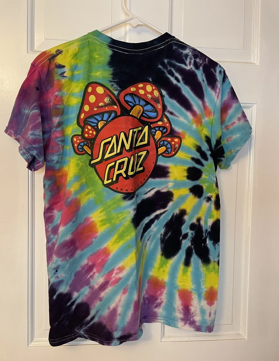 Vintage Santa Cruz Skateboards Tie-Dye Psychedelic Mushroom T