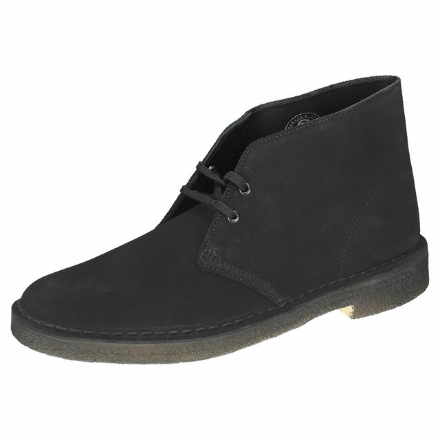 clarks men's desert boot black suede