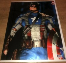 Chris Evans Captain America Signed Autographed 11x14 Photo Beckett Hologram Only
