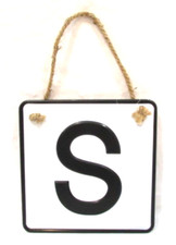 Metal Monogram with Rope Letter "S" 8" x 8" Sign