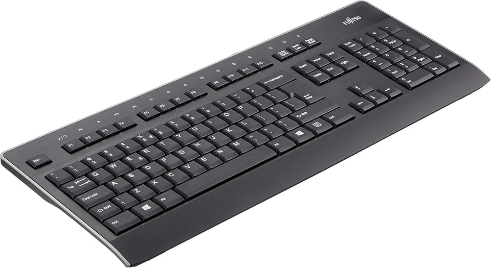 Fujitsu KB955 USB Tastatur Schwarz Slim Office PC Business Laptop QWERTY US - Bild 2 von 2