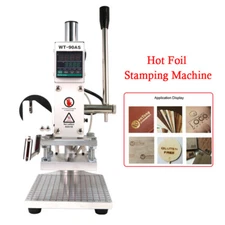Manual Hot Foil Stamping Machine Leather Stamper 80x100mm Digital Display 220V