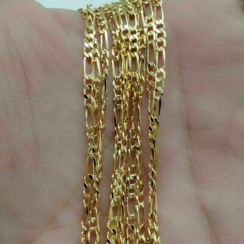 Collana Catena 2MM Oro Giallo 18k Riempita Torsione Maglia Gioielli Matrimonio 16-30"-1PZ - Foto 4 di 8