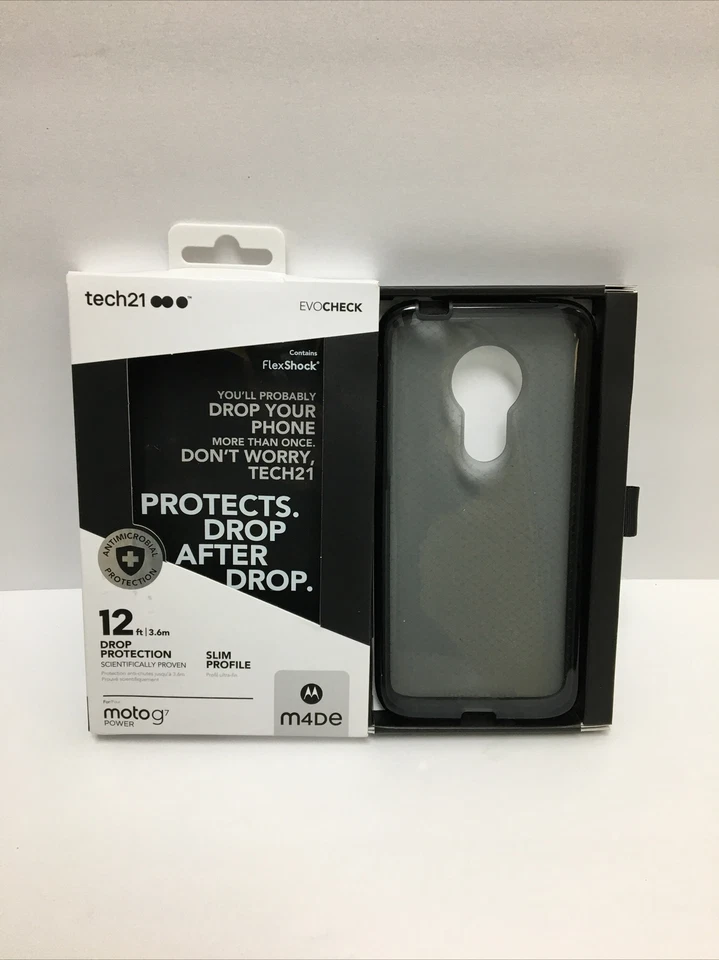 OEM Tech21 Evo Check Case For Motorola Moto G7 Power - Smokey/Black - Image 4 of 4