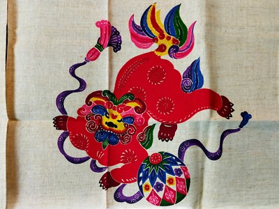 Bingata Okinawa Noren Doorway Hanging Curtain Tapestry SHISA NEW