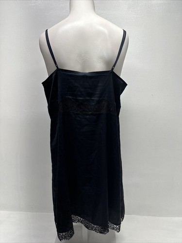 Simone Perele Slip Dress Nightgown Lingerie Lace Satin PJs Black US Medium 8 10 - Picture 4 of 9