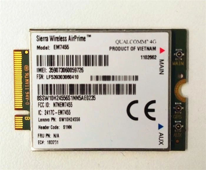 Lenovo Thinkpad X260 T460 P70 00JT547 Sierra EM7455 GOBI6000 4G LTE WWAN Module - Image 4 of 4