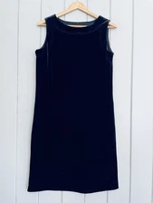Victor Costa Occasion Dress S Small Sleeveless Black Velvet Shift Stretch