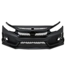 Type R Style Front Bumper Cover Kit Fit For 2016-2021 Honda Civic Sedan Coupe