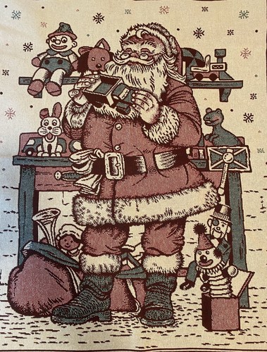 Santa Clause Afghans Of Spain Throw Blanket 43" X 52" Christmas Decor Gift - Picture 2 of 6