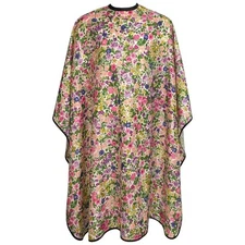 Pelocapa Haircut Salon Barber Cape Snap Closure Waterproof Floral on Light Back