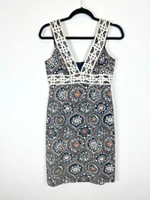 TRINA TURK Women's 4 Floral Black Brown Cottagecore Romantic Sleeveless Sundress