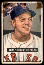 1951 Bowman #92 VERN STEPHENS  Boston Red Sox  VG (Old Tape - Writing on back)