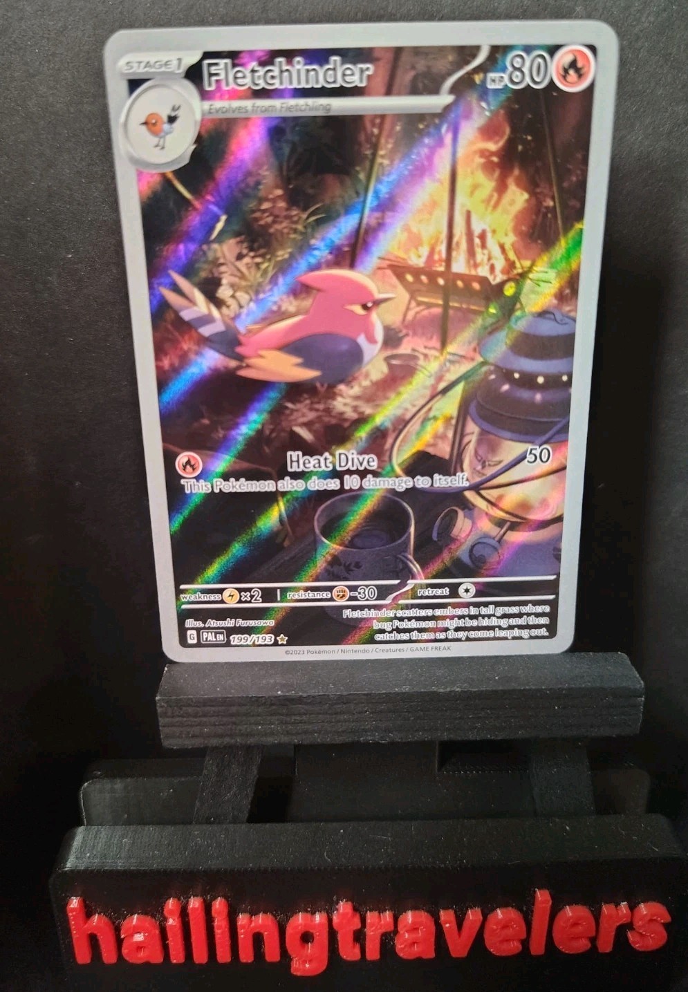 Fletchinder 199/193 Sv02: Paldea Evolved IR Holo Pokemon Card - Near Mint