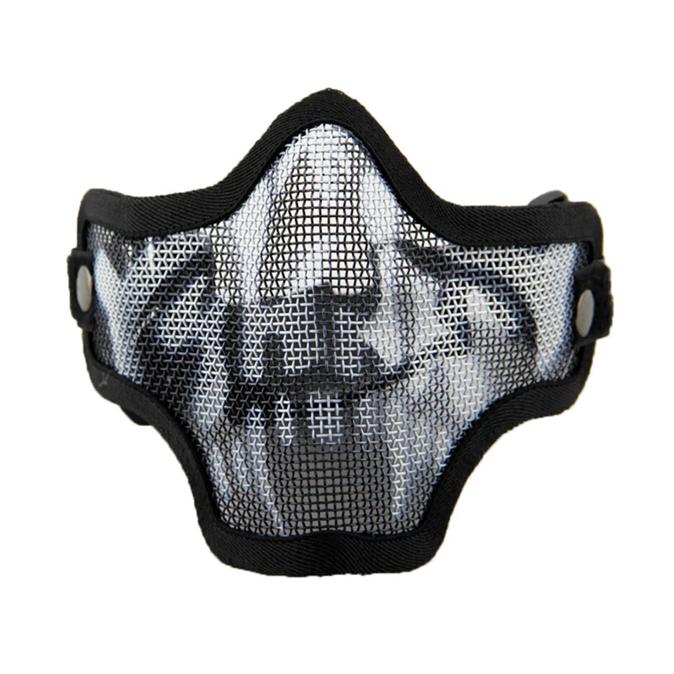 1*Máscara de calavera de media cara para real CS máscara de protección de campo accesorios de terror de Halloween Foto 3 de 4