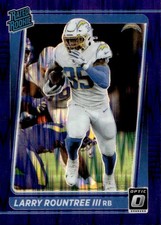 2021 Panini Donruss Optic Larry Rountree III #256 Purple Shock Prizm (RC)